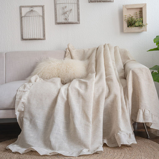 plain ruffled sofa cover, view 2 - MRSLM