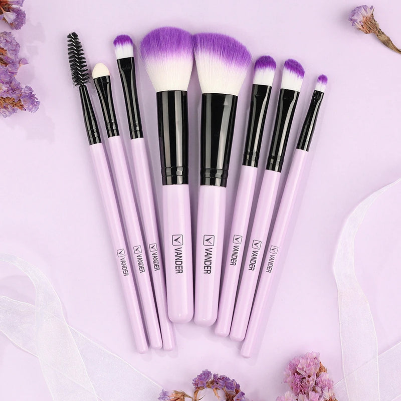 8-piece makeup brush set, view 9 - MRSLM