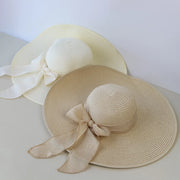 Wide brim straw hat with bowknot, view 5 - MRSLM