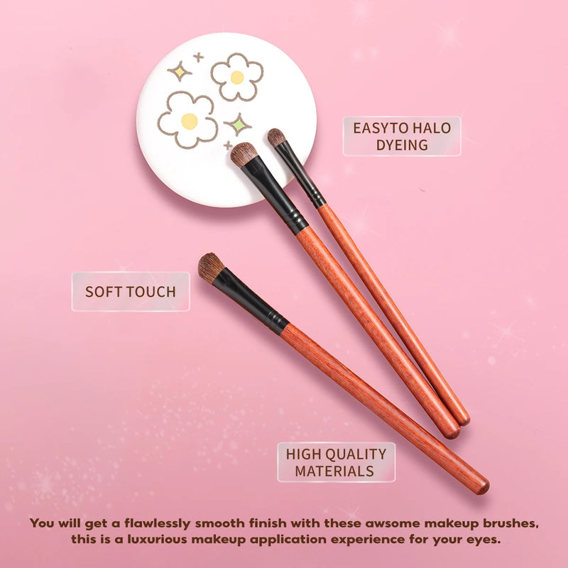 3-piece horse hair eyeshadow brush set, view 6 - MRSLM