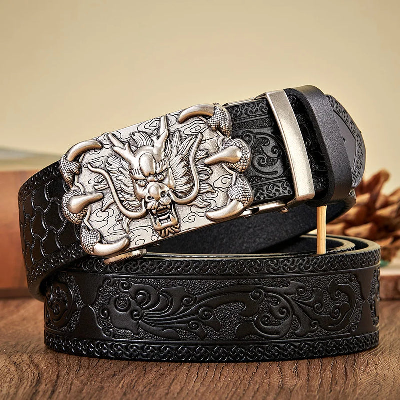 Dragon automatic buckle leather belt, view 5 - MRSLM