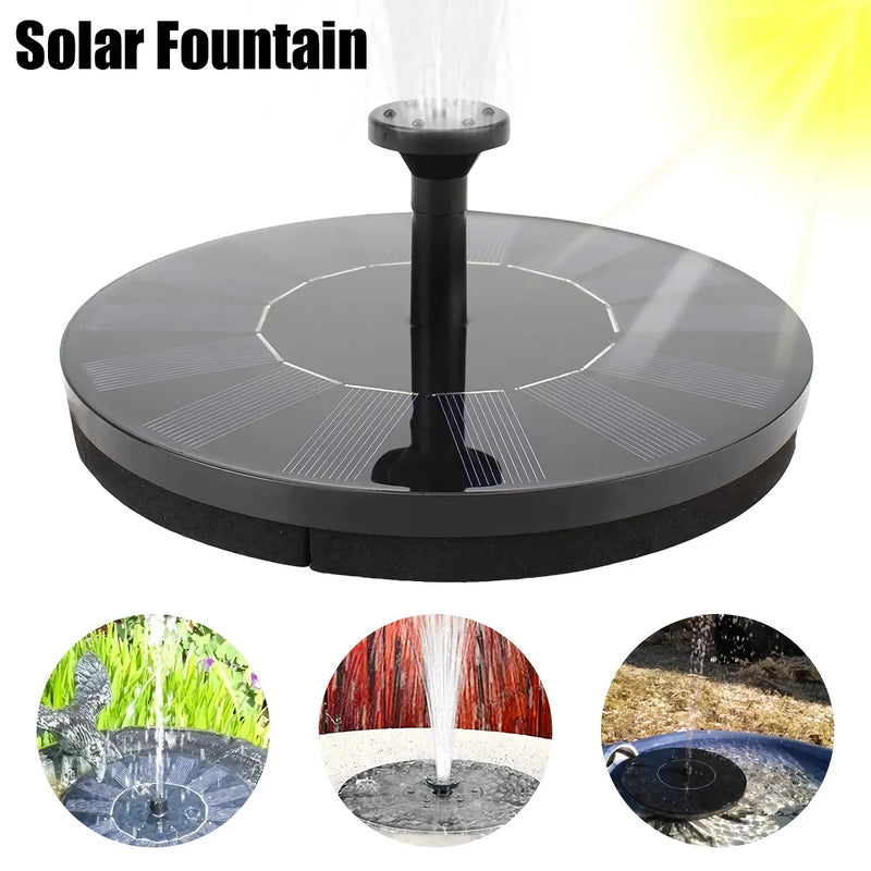 3-Watt-Solarbrunnen mit LED-Beleuchtung und mehreren Düsen