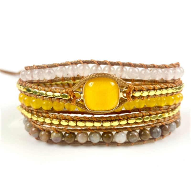 Topaz Handwoven Multilayer Wax Rope Bracelet