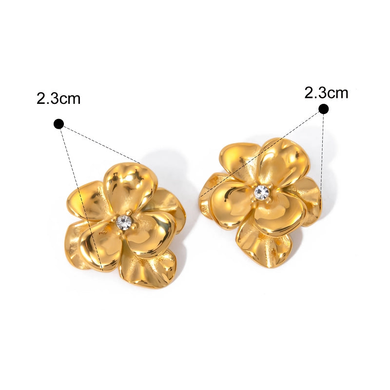 18 Karat vergoldete Blumenohrstecker