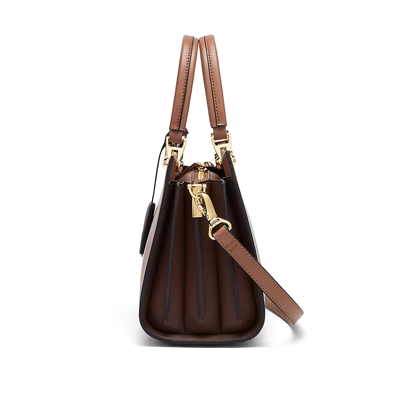 Cowhide leather tote shoulder bag, view 8 - MRSLM