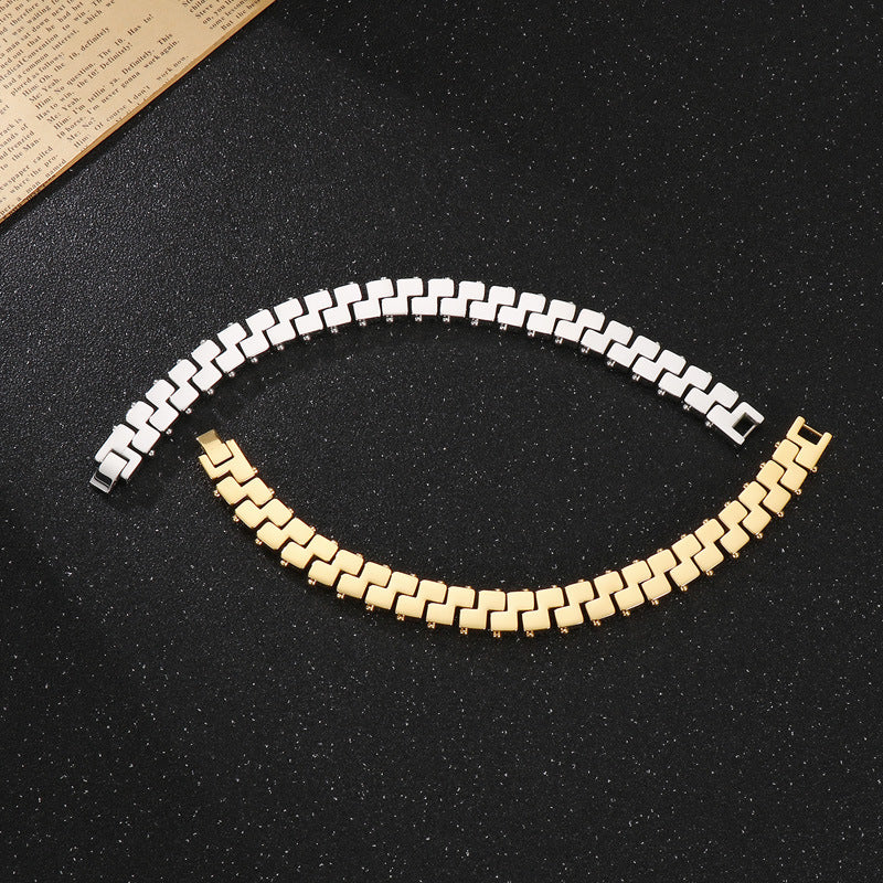 Personalisiertes Herrenarmband aus 18-karätigem Titanstahl mit Vakuumplattierung