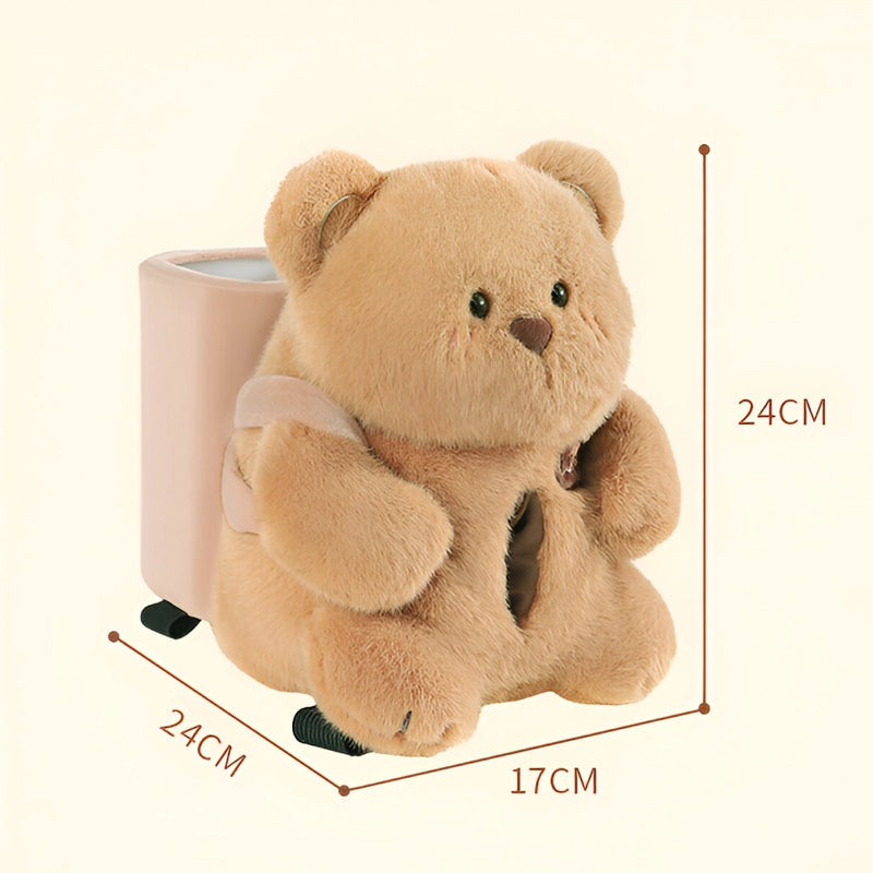 cute bear car tissue box and trash can, view 7 - MRSLM