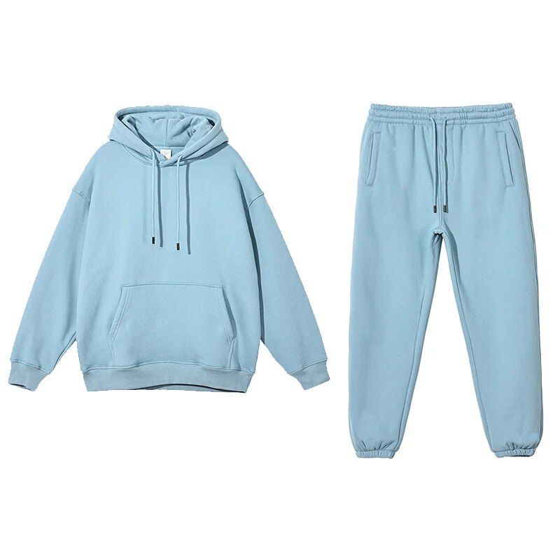 Conjunto aconchegante de moletom com capuz e calça de moletom