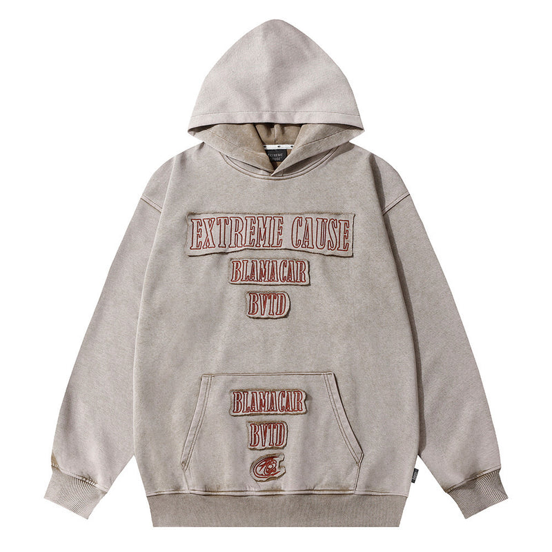 letter patch embroidered hoodie - MRSLM