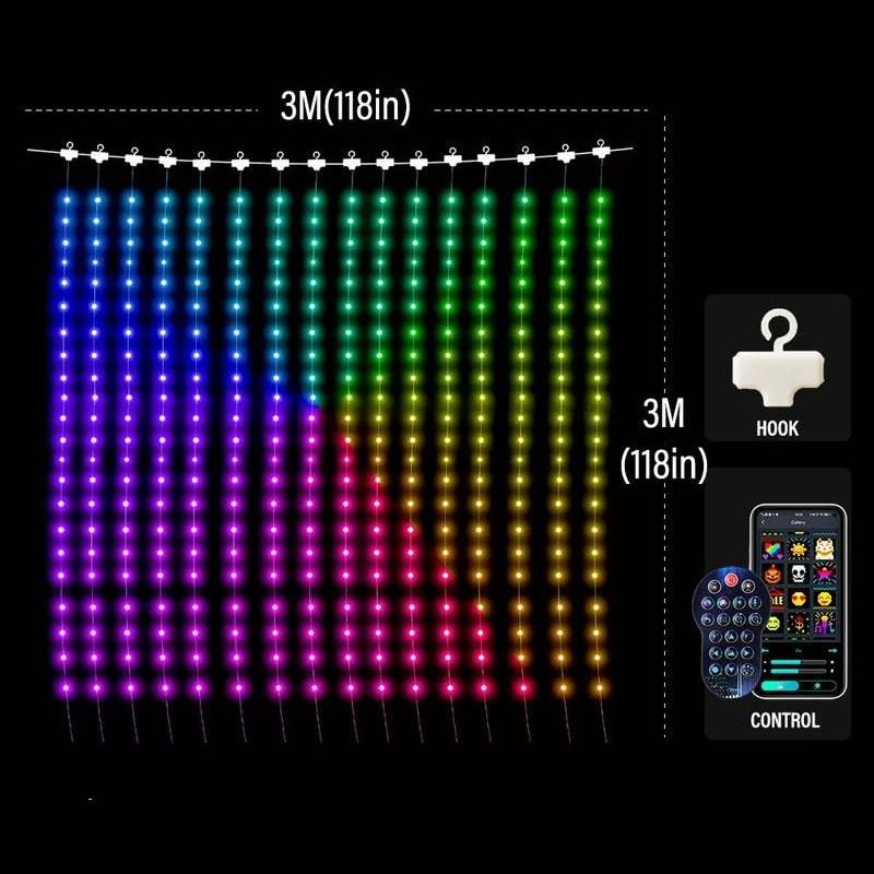 rgbic led smart curtain lights, view 2 - MRSLM