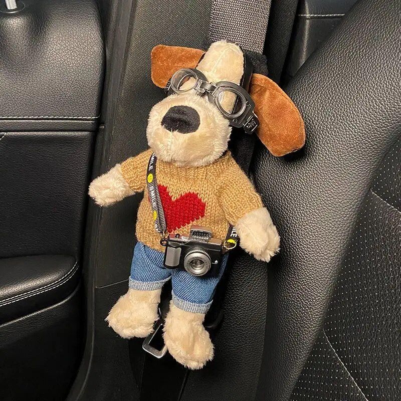 Cartoon Dog Plush Car Seat Belt Shoulder Protector