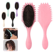 boar bristle curl defining detangling hair brush, view 9 - MRSLM