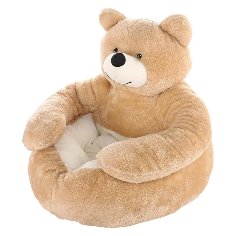 Cama de pelúcia para animais de estimação em formato de urso de pelúcia