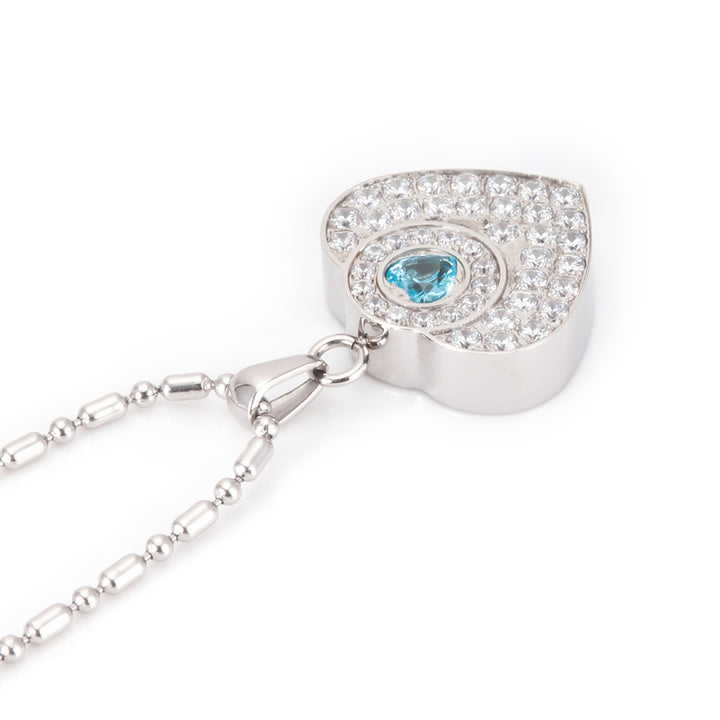 Love Shaped Negative Ion Pendant Volcanic Mineral Zirconia Necklace
