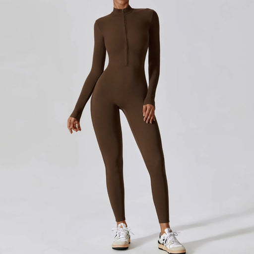 women's long sleeve yoga jumpsuit, view 4 - MRSLM