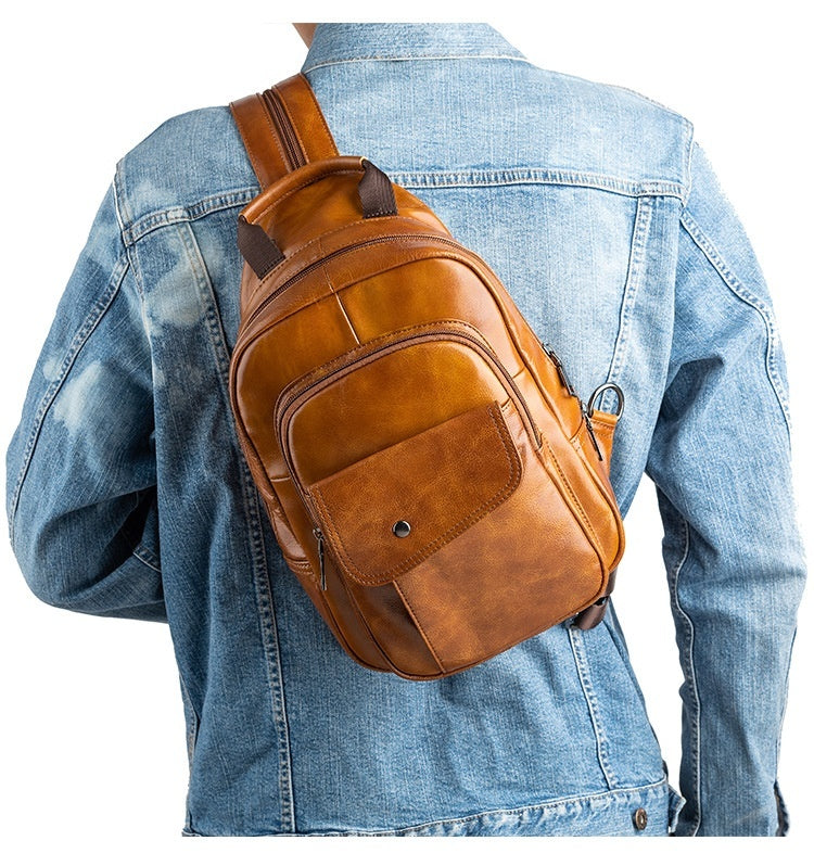 men's cowhide travel bag, view 10 - MRSLM
