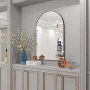 large black arch wall mirror, view 2 - MRSLM