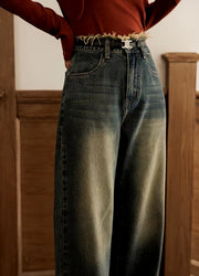 high waist vintage straight denim pants, view 4 - MRSLM