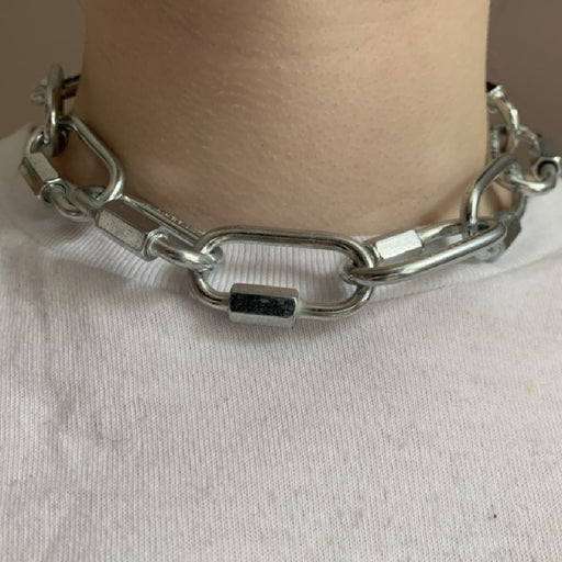 women's handmade buckle necklace, view 5 - MRSLM