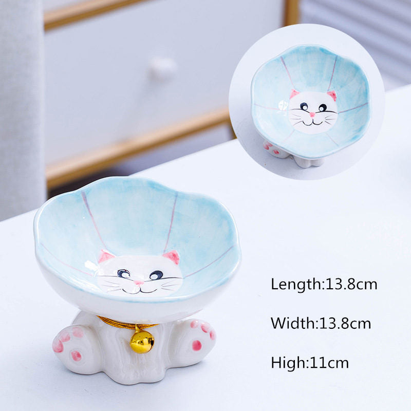 cute ceramic cat and dog bowl, view 2 - MRSLM