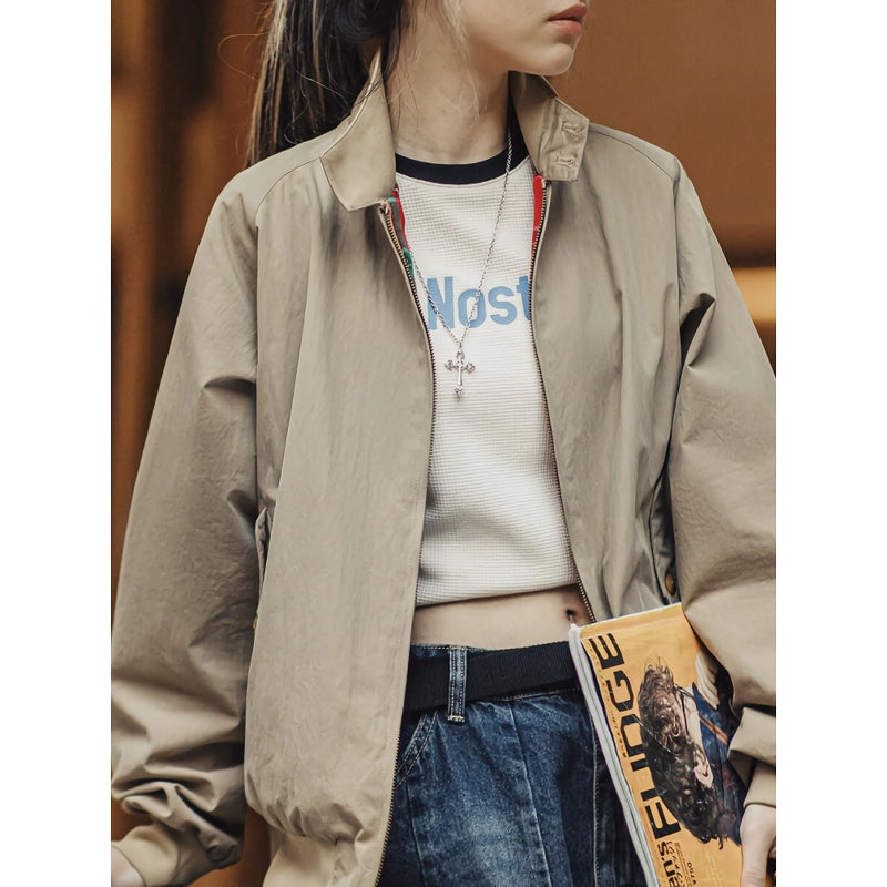 Herbstliche Arbeitsjacke mit Stehkragen