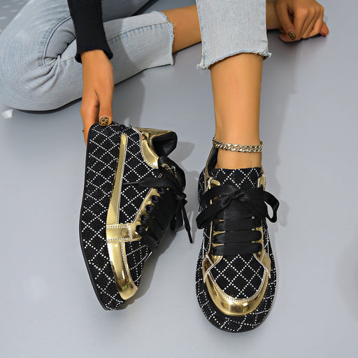 Rhinestone lace-up sneakers, view 3 - MRSLM