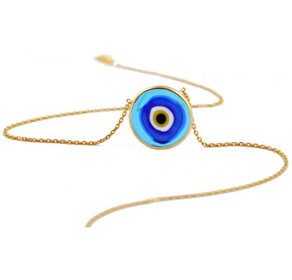 Women's 925 Sterling Silver Blue Eye Necklace
