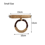 natural apple wood bird swing and stand, view 3 - MRSLM