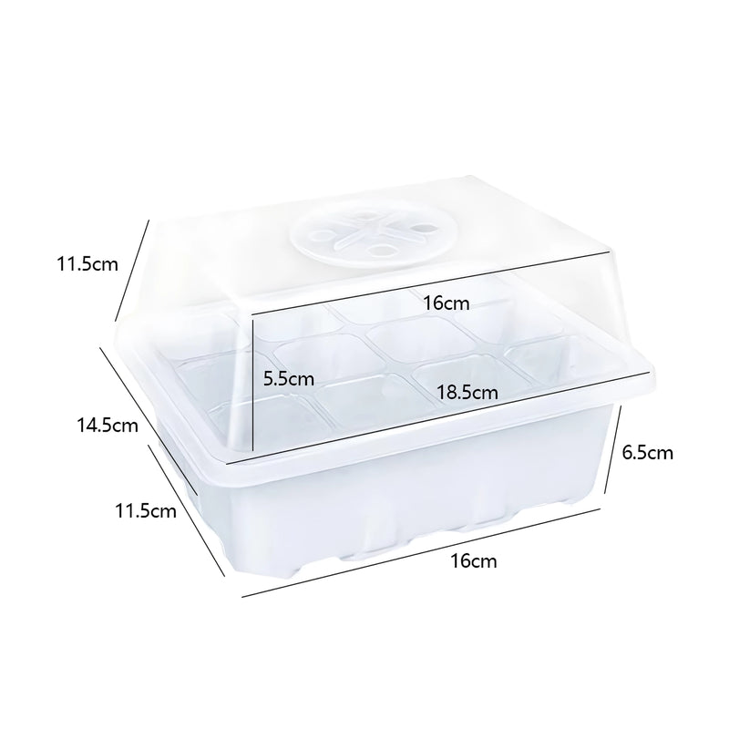 12-cell seedling tray with humidity dome, view 2 - MRSLM