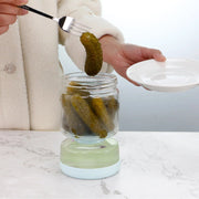2-in-1 glass kimchi and pickle jar with strainer, view 3 - MRSLM