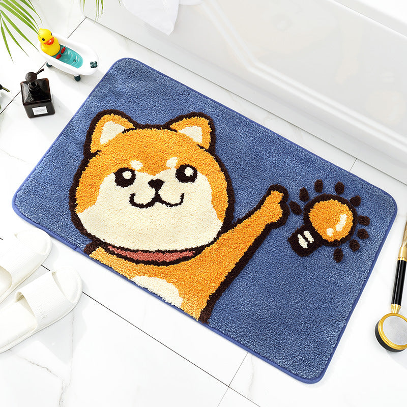 Cartoon flocking non-slip bathroom mat, view 6 - MRSLM
