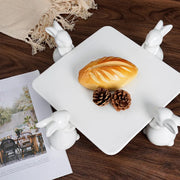 rabbit square ceramic plate - MRSLM