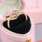 aquamarine gold plated 925 silver thin ring - MRSLM