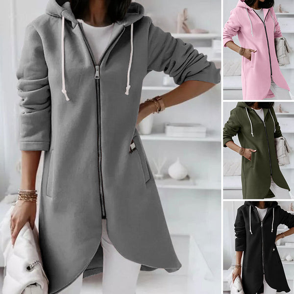 Hoodie Sweatshirt Zipper Hooded Long Sleeve Sweater With Pocket Outerwear Tops Clothes