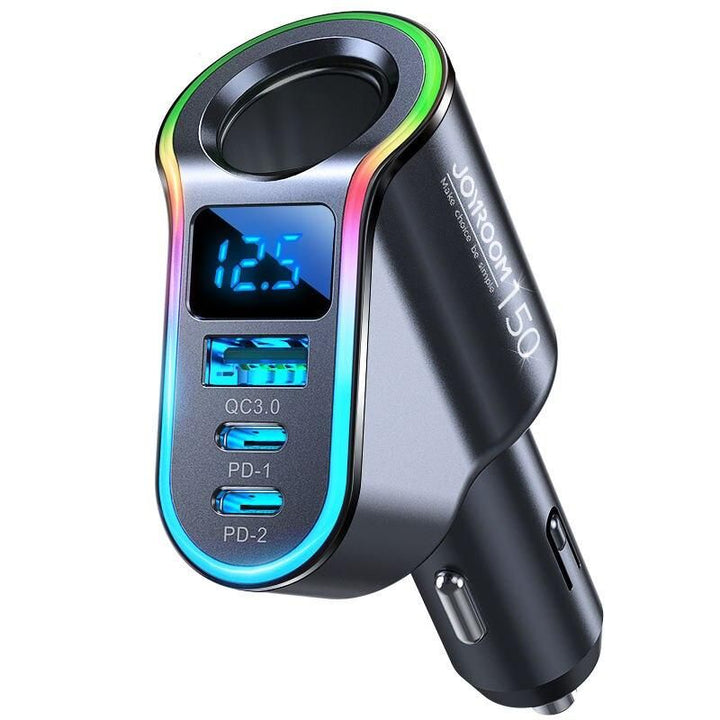 150W 4-in-1 Fast Car Charger with USB & Cigarette Lighter Splitter