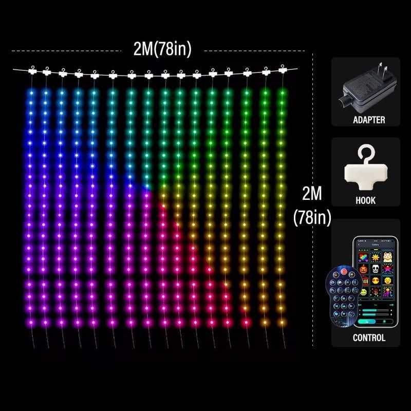 rgbic led smart curtain lights, view 3 - MRSLM