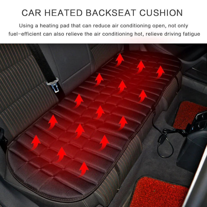 12V Heated Rear Car Seat Cushion: Foldable & Adjustable
