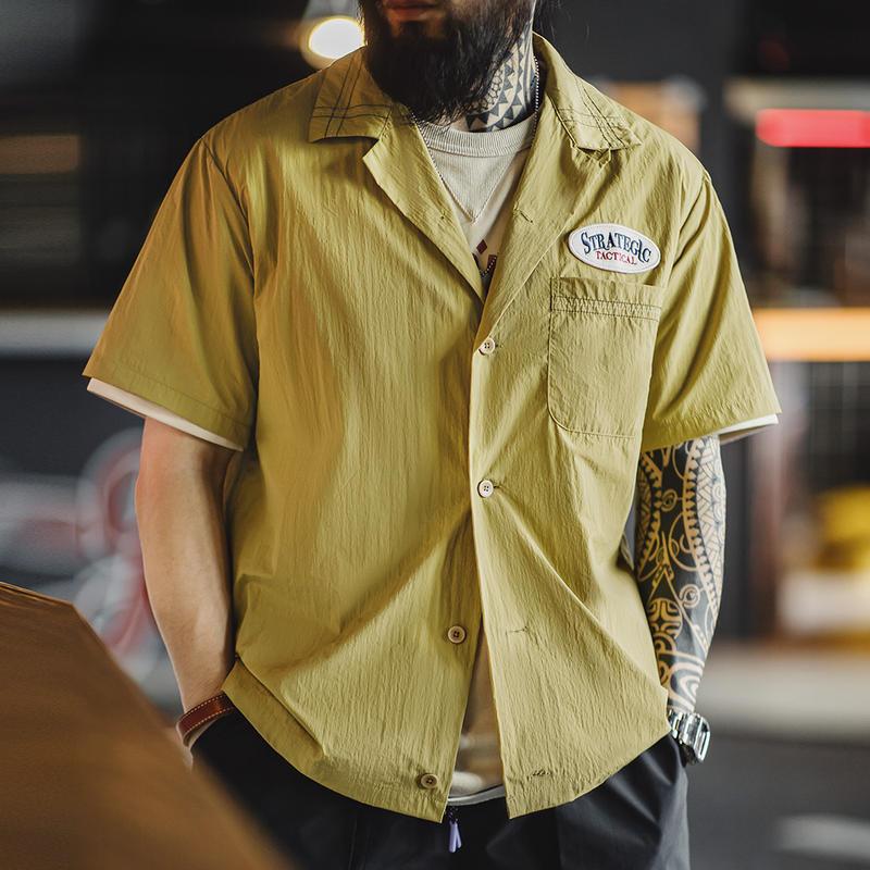 vintage Cuban collar embroidered shirt - MRSLM