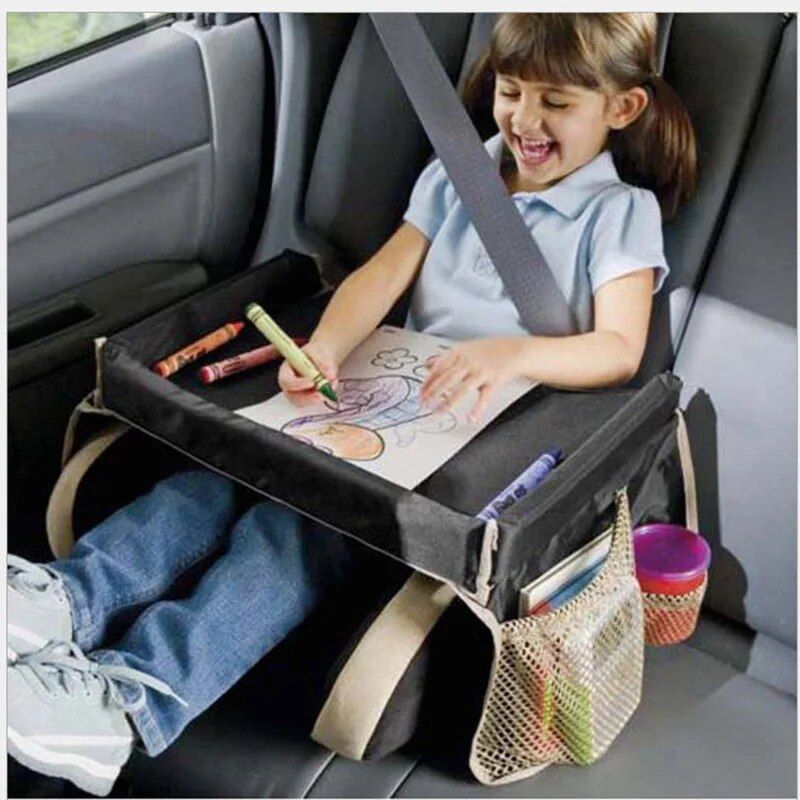 Waterproof Portable Children's Car Seat Activity Tray: Versatile Desk for Toys, Food, and Learning