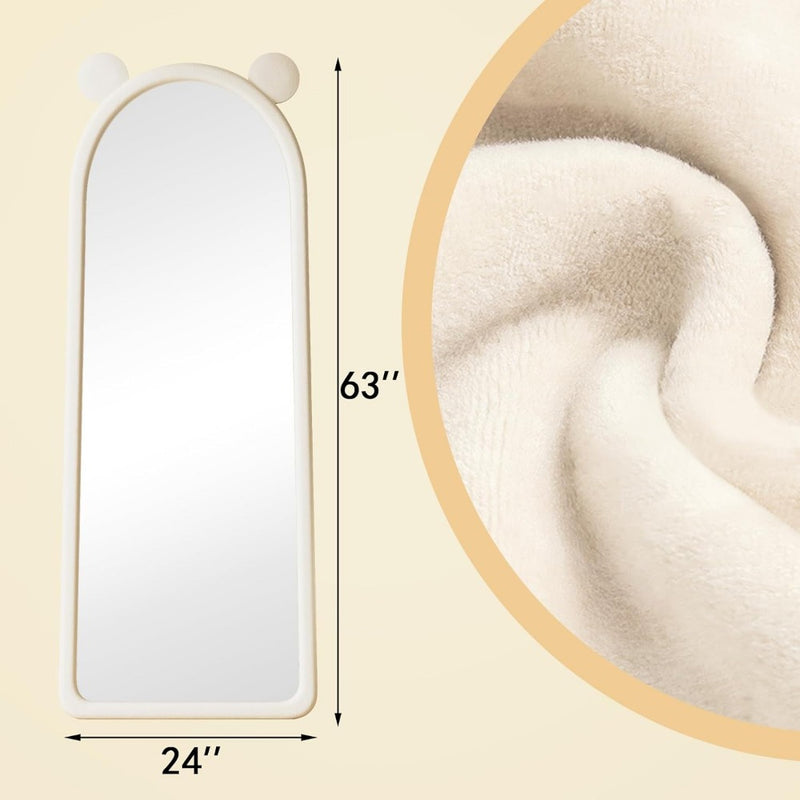 arched full-length flannel mirror, view 6 - MRSLM