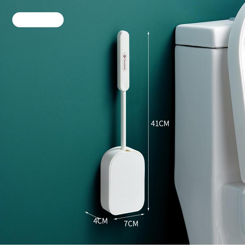flexible silicone toilet brush with holder, view 5 - MRSLM