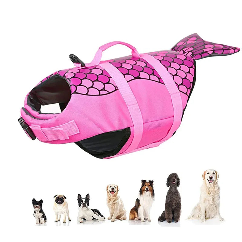 shark design dog life jacket, view 2 - MRSLM