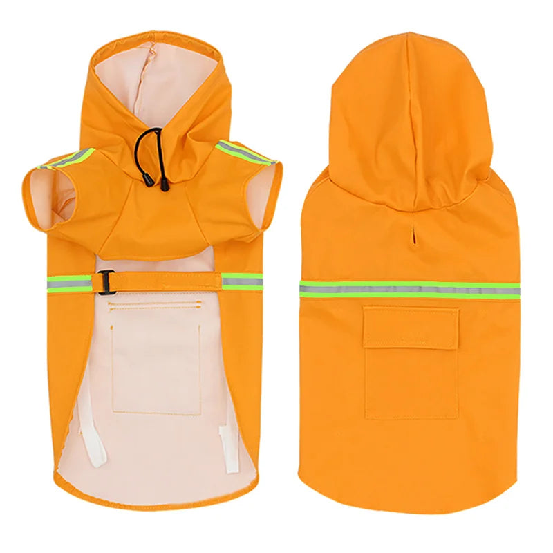 waterproof hooded dog raincoat, view 2 - MRSLM