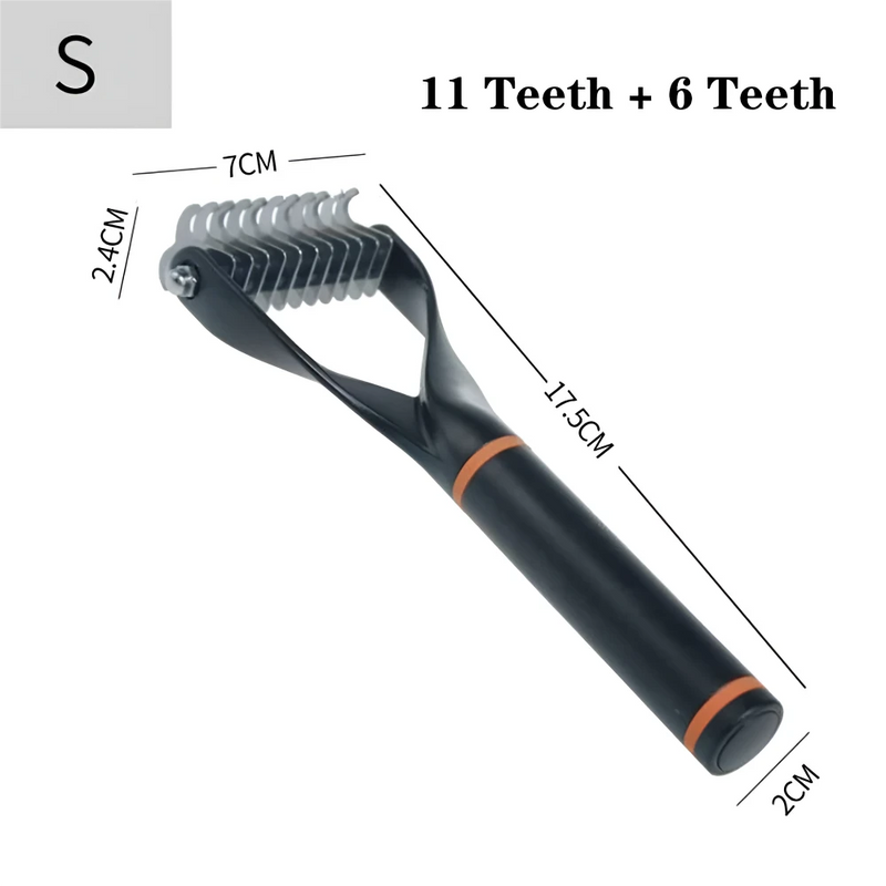 double-sided pet deshedding brush, view 3 - MRSLM