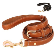 adjustable genuine leather dog leash, view 4 - MRSLM
