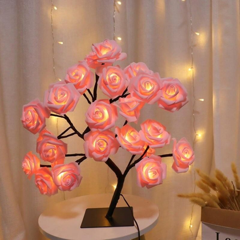 LED rose flower fairy light lamp, view 6 - MRSLM