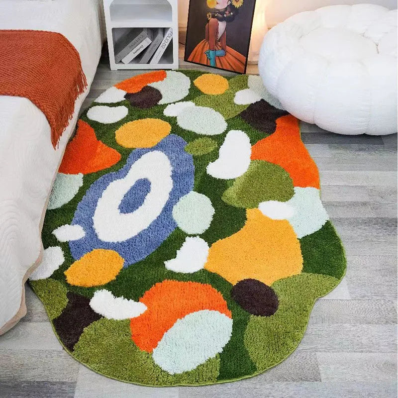 moss and pebble kids rug, view 2 - MRSLM