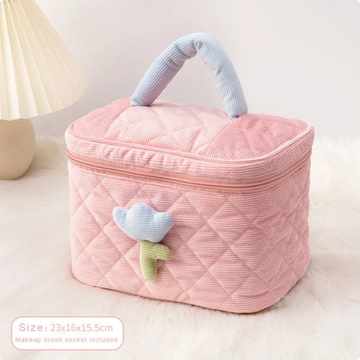 tulip corduroy cosmetic bag, view 2 - MRSLM