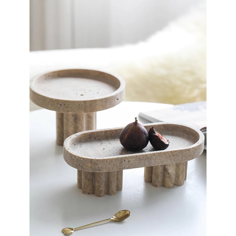 luxury marble serving tray with legs, view 5 - MRSLM