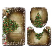 Christmas snowman 3-piece bathroom mat set, view 2 - MRSLM